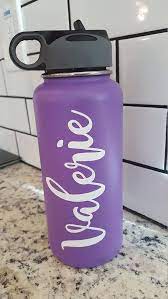 Custom Name Vinyl Decal For Flask Water Bottle Etsy Flask Water Bottle Bottle