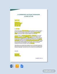 Apply to facebook ads manager, seo specialist, technician and more! E Commerce Account Manager Cover Letter Template Free Pdf Google Docs Word Template Net
