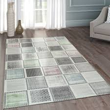 Draußen und in viel besuchten räumen sind robuste kunstfasern gefragt. Teppich Wohnzimmer Patchwork Muster Pastell Teppich De