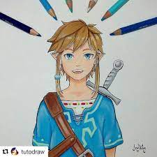 Quick ballpoint pen drawing sketch of link from the new game on nintendo switch legend zelda. Zelda Breath Of The Wild Zelda Zeldabreathofthewild Link Draw Drawing Art Fanart Artist Illustration Design Sketch Doodle Karikaturen Zeichnen