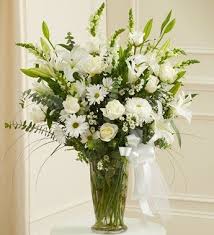 Check spelling or type a new query. All White Large Sympathy Vase Send Your Most Sincere Condolences And Offer Comfort And Bea Flower Vase Arrangements Vase Arrangements Large Flower Arrangements