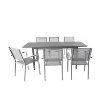 Designed with protective leg base at the bottom that prevent scratching. Moorea Metal 6 Seater Dining Set Diy At B Q