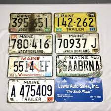 Lot 4 Maine License Plates Distressed Auto Tags 70s 80s Etsy License Plate Etsy Distressed