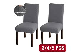 Set (4 square back side chairs), created for macy's. Super Stretch Dining Room Chair Covers Slip Covers Slipcovers For Dining Chairs Removable Washable 2 4 6 Pack Grey Matt Blatt