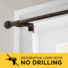 Whether you have a sliding glass door that you want to cover with a curtain, or a solid wood door that you want to slide. Smart Rods Twist And Shout No Drill Adjustable Tension Single Curtain Rod 48 84 Oil Rubbed Bronze Walmart Com Walmart Com