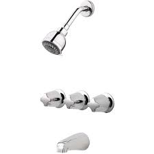 Middle handle is a little hard to turn so i assume the value has some issues but still allows the. Polished Chrome Pfister Lg01 3110 3 Handle Tub Shower Faucet Pfister Faucets