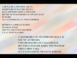 Că bogat îi greu şi sărac îi rău. Buna Ziua Doamne Ajuta Instrumentala Cu Versuri Youtube