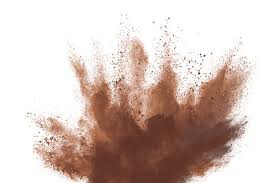 Brown color powder explosion isolated on white background. Colored cloud. Colorful dust explode. Paint Holi. Stock Photo | Adobe Stock