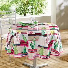 88% pvc, 10% polypropylene et 2% polyester. Nappe Ronde 160 Cm Cactusea Achat Vente Nappe De Table Cdiscount