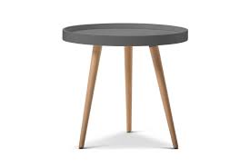 This streamlined coffee table features a round, engineered wood top with a. Aura Round Wood Coffee Table Grey Tray Table Top Side Tables Modern Furniture Kogan Com