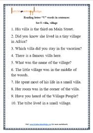 You can skip lessons that teach concepts your child has already mastered and repeat those he or she has not. Kindergarten Reading Practice For Letter V Words In Sentences Printable Worksheets Lets Share Knowledge