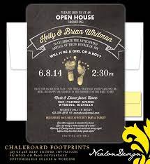 Nealon Design Chalkboard Footprints Baby Shower Baby Shower Invitation Wording Footprints Baby Shower Baby Shower Announcement