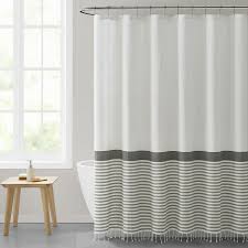 Hugo Fringe Shower Curtain Free Store Pickup 8 In Stock In 2020 Striped Shower Curtains Long Shower Curtains White Shower Curtain