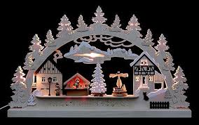 Amazon Com Candle Arch Christmas Village 62x37x5 5cm 24x14x2 Inch Authentic German Erzgebirge Candle Arches Michael Muller Home Kitchen