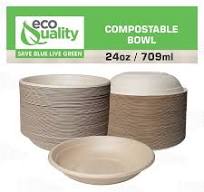 [500 Pack] 24 oz Round Disposable Compostable Paper Bowls Heavy-Duty,  Eco-Friendly Natural Bagasse Unbleached, Heat Resistant, 100% Biodegradable  ...