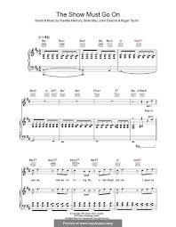 The Show Must Go On Queen For Voice And Piano Or Guitar By Brian May Freddie Mercury John Deacon Saxophone Sheet Music Freddie Mercury Piano Sheet Music