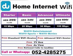 Du Home Internet With Free Tv Channels Call Or Whatsapp 052 4285275 Du Wifi Home Internet Available In All Eti Home Internet Internet Plans Free Tv Channels