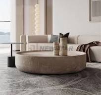 Italian Modern Travertine Round Coffee Tables Home Furniture Stone Marble  Coffee Table