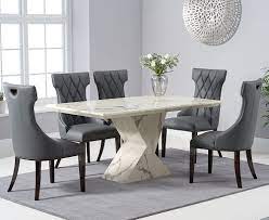 Popular marble dining set products. White Grey Flecked Marble Dining Table And 6 Chairs Homegenies