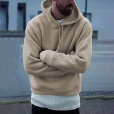 Sweater with a casual blazer. M Beige Hoodies Men Hoodies Men Style Hoodies