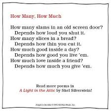 How Many How Much Silverstein Poems Shel Silverstein Poems Great Quotes