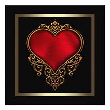 Black And Red Heart Black Gold Red Heart Wedding Invitation Zazzle Com Red Hearts Wedding Black Gold Wedding Heart Wedding Invitations