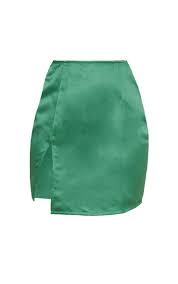 Emerald Green Tailored Asymmetric Split Mini Skirt Prettylittlething Ksa