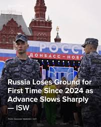 Russia has suffered net territorial losses in Ukraine for the first time  since 2024, losing control of 116 sq km in April, according to the  Institute for the Study of War (ISW).