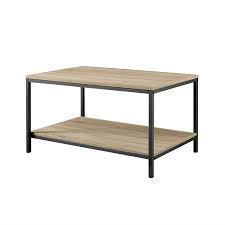 Ships free orders over $39. Black Metal Frame Coffee Table With Oak Finish Wood Top And Shelf Fastfurnishings Com