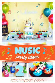 Shop for thousands of music themed items. Muscial Birthday Musical Birthday Party Catch My Party Music Themed Parties Music Birthday Party Theme Music Party Decorations