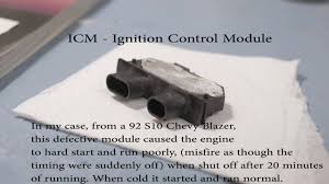 I had another blazer before this one and it was doing the cough cough thing when it would get up to normal tempature. Icm Ignition Control Module 92 S 10 Blazer Youtube