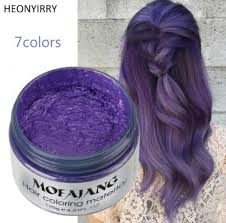 Fashionunisex Color Hair Wax Dye Color Styling Temporary Colors Cream Blue Burgundy Gray Hair Dye Wax Easy Wash Plants Component Hair Wax Diy Hair Color Hair Color