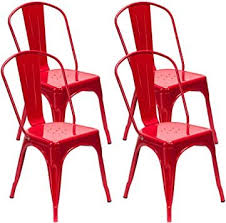 Anshunyin Chair Dining Chairs Set Of 4 Industrial Style Iron Sheet Chair Stackable Classic Chai In 2020 Metal Dining Chairs Metal Bistro Chairs Industrial Style Chairs