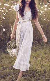 Boho Style Cotton Dress Bohemian Vintage Dress Vintage Dresses Romantic Dress