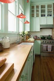 Peach And Green Kitchen Green Kitchen Cabinets Kitchen Inspirations Kitchen Remodel