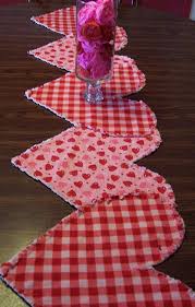 Valentine Table Runner Ruffled Heartstrings Pink And Red Etsy Valentine Table Runner Valentines Day Decorations Valentine Crafts