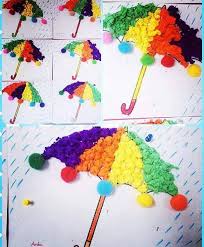 Make preschool art activities easy and fun with hand art. Crepe Paper Umbrella Craft Funnycrafts Crepe Paper Crafts Umbrella Craft Preschool Crafts
