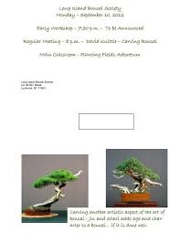 This should send a warning to you that you need to be extra careful while purchasing bonsai trees. September The Long Island Bonsai Society