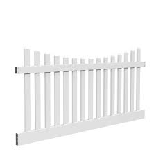 It can accommodate a larger grade if installed using the stepping method; Vinyl Privacy Fence White Panel Kit 6 X 8 Ft Durable Solid Quality Yard Home New Fence Panels Yard Garden Outdoor Living Items