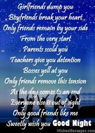 Good Night Poems For Friends Friend Poems Good Night Poems Value Quotes