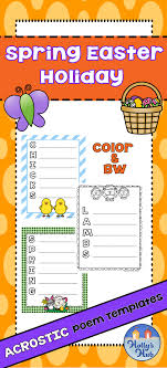 Acrostic Poem Templates Spring Easter In 2020 Acrostic Poem Template Poem Template Acrostic Poem
