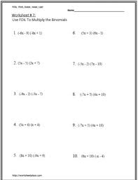 Multiplying polynomials worksheet 1) multiply the following polynomials and find the degree of the resultant polynomial: Multiply The Binomials Worksheet 7 Worksheets