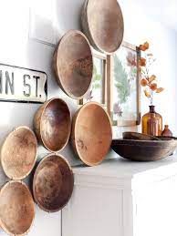 Vintage Wooden Bowls Are My Favorite Collection Today I M Sharing How I Used These Character Pieces To Add Wood Bowl Decor Wooden Wall Decor Plate Wall Decor