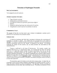 Potassium and sulphate ions act to balance charge and don't directly take part in the reaction. Doc Titration Of Hydrogen Peroxide Zaheer Abbas Academia Edu
