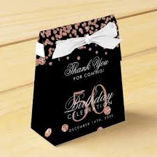 Thank You Gift Ideas For 50th Birthday Rose Gold 50th Birthday Thank You Confetti Black Favor Box Zazzle Com Birthday Thank You 60th Birthday Party 70th Birthday Parties