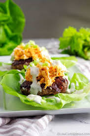Buffalo Chicken Hamburger Lettuce Wraps Low Carb Nomad