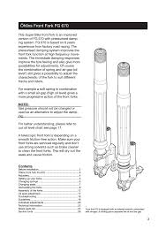 Öhlins Front Fork Fg 670 Ohlins Fg 670 User Manual Page