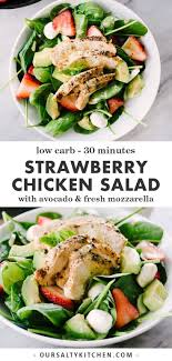Avocado Strawberry Chicken Salad Recipe Healthy Spring Recipes Spring Recipes Dinner Strawberry Chicken Salad
