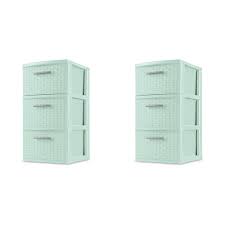 The 3 drawer weave tower is the ideal decorative solution for visible storage needs. Sterilite 3 Drawer Weave Tower Classic Mint Size 15 X 24 Inch H