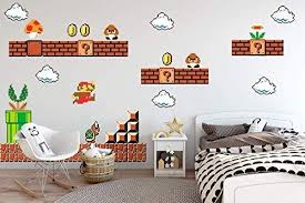 50 Nintendo Wall Graphics Super Mario Bros Nintendo Wall Decals Amazon Com Mario Room Wall Stickers Wall Graphics